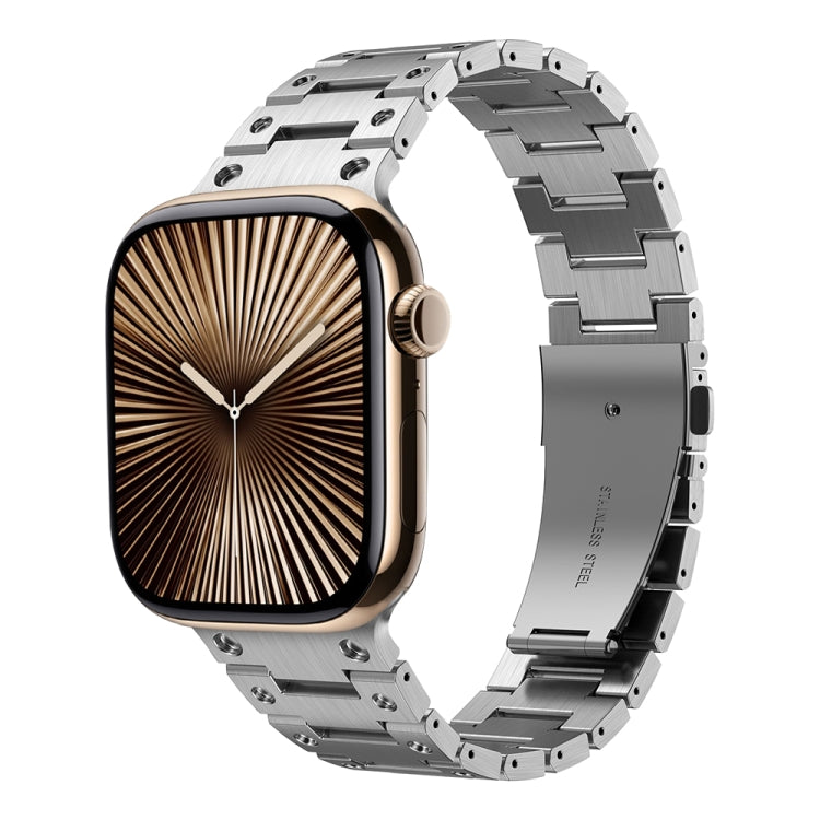 Double Rows Metal Watch Band For Apple Watch Series 10 46mm(Silver) - free shipping - PMC TechLife - Order now!