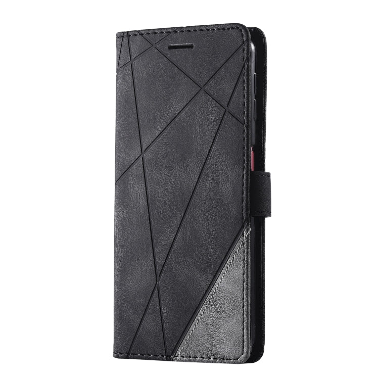 For Samsung Galaxy A7(2018) Skin Feel Splicing Horizontal Flip Leather Case with Holder & Card Slots & Wallet & Photo Frame(Black) - Galaxy Phone Cases by PMC TechLife | Online Shopping South Africa | PMC TechLife