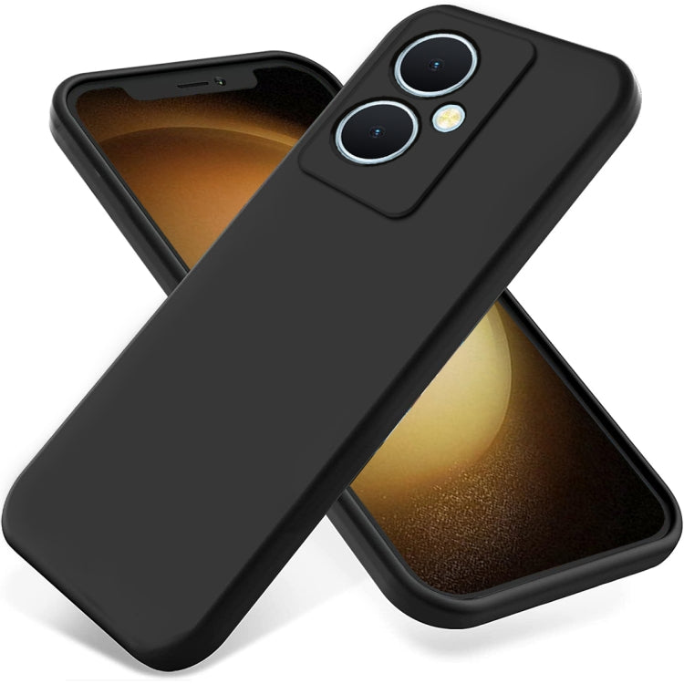For vivo Y78+ / Y78 / V29 Lite Pure Color Liquid Silicone Shockproof Phone Case(Black) - vivo Cases by PMC TechLife | Online Shopping South Africa | PMC TechLife | Buy Now Pay Later Mobicred