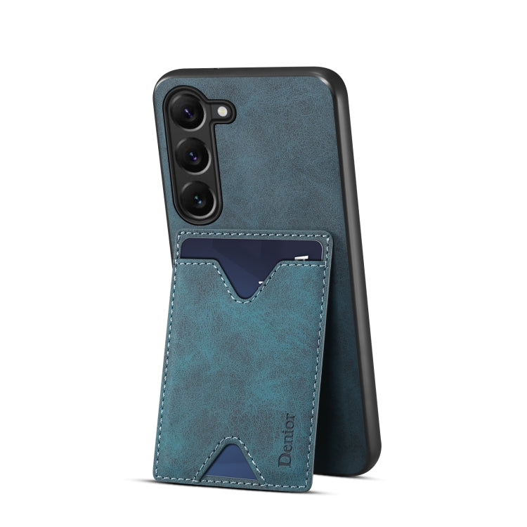 For Samsung Galaxy S24+ 5G Denior PU Back Cover Card Slot Holder Phone Case(Blue) - free shipping - PMC Jewellery - Order now!