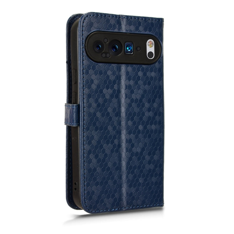 For Google Pixel 9 Pro XL Honeycomb Dot Texture Leather Phone Case(Blue) - Google Cases by PMC TechLife | Online Shopping South Africa | PMC TechLife | Buy Now Pay Later Mobicred