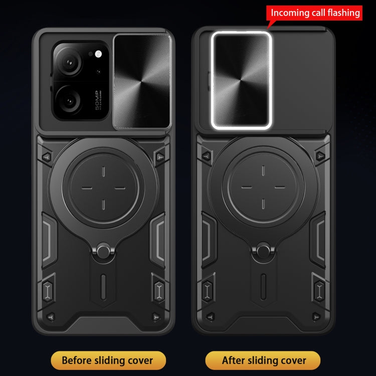 For Xiaomi 13T / Redmi K60 Ultra CD Texture Sliding Camshield Magnetic Holder Phone Case(Pink) - Redmi K60 Ultra Cases by PMC TechLife | Online Shopping South Africa | PMC TechLife | Buy Now Pay Later Mobicred