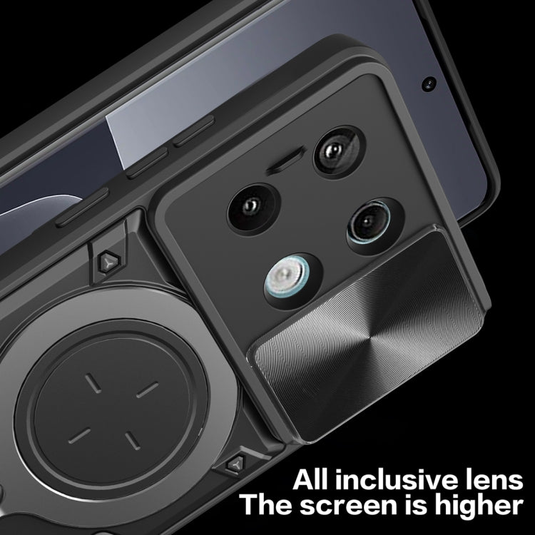 For Xiaomi Redmi Note 13 Pro 5G CD Texture Sliding Camshield Magnetic Holder Phone Case(Red) - Note 13 Pro Cases by PMC TechLife | Online Shopping South Africa | PMC TechLife | Buy Now Pay Later Mobicred