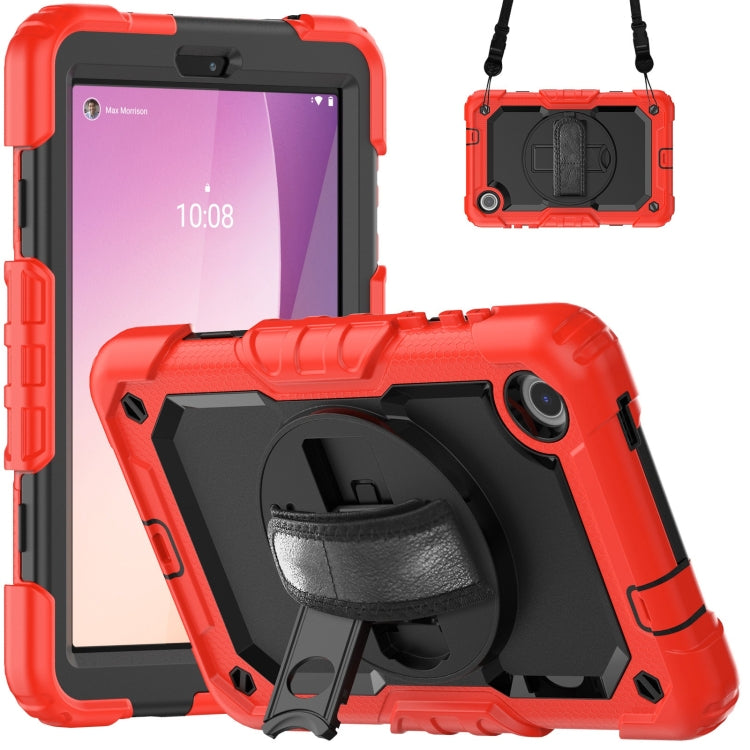 For Lenovo Tab M8 4th Gen Silicone Hybrid PC Tablet Case with Shoulder Strap(Red) - Lenovo by PMC TechLife | Online Shopping South Africa | PMC TechLife | Buy Now Pay Later Mobicred