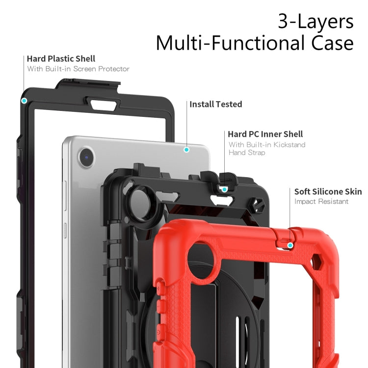 For Lenovo Tab M8 4th Gen Silicone Hybrid PC Tablet Case with Shoulder Strap(Red) - Lenovo by PMC TechLife | Online Shopping South Africa | PMC TechLife | Buy Now Pay Later Mobicred