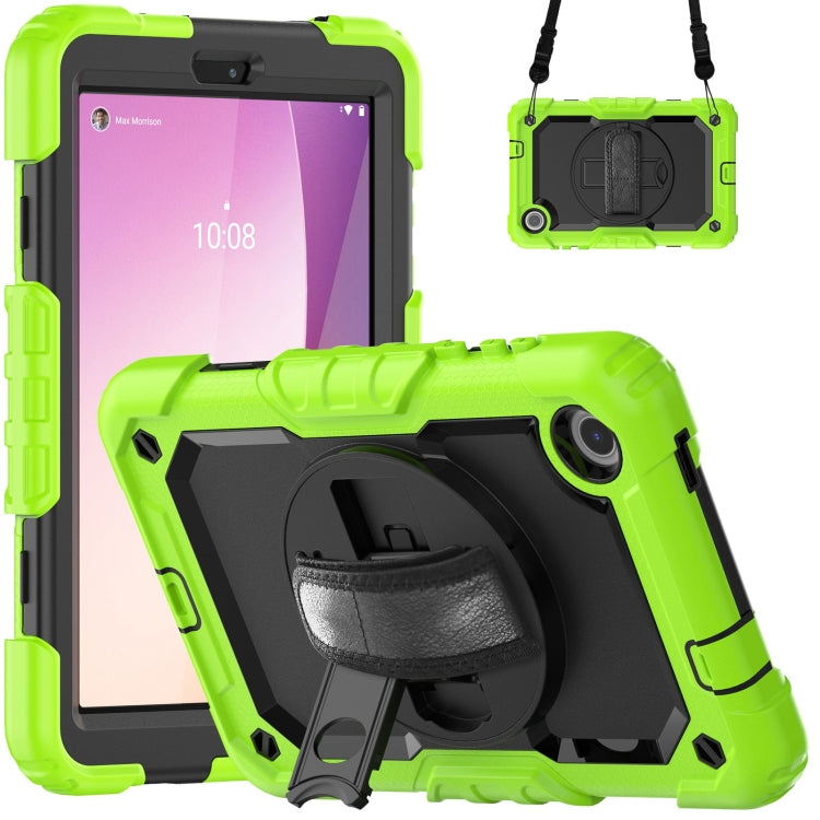 For Lenovo Tab M8 4th Gen Silicone Hybrid PC Tablet Case with Shoulder Strap(Yellow Green) - Lenovo by PMC TechLife | Online Shopping South Africa | PMC TechLife | Buy Now Pay Later Mobicred