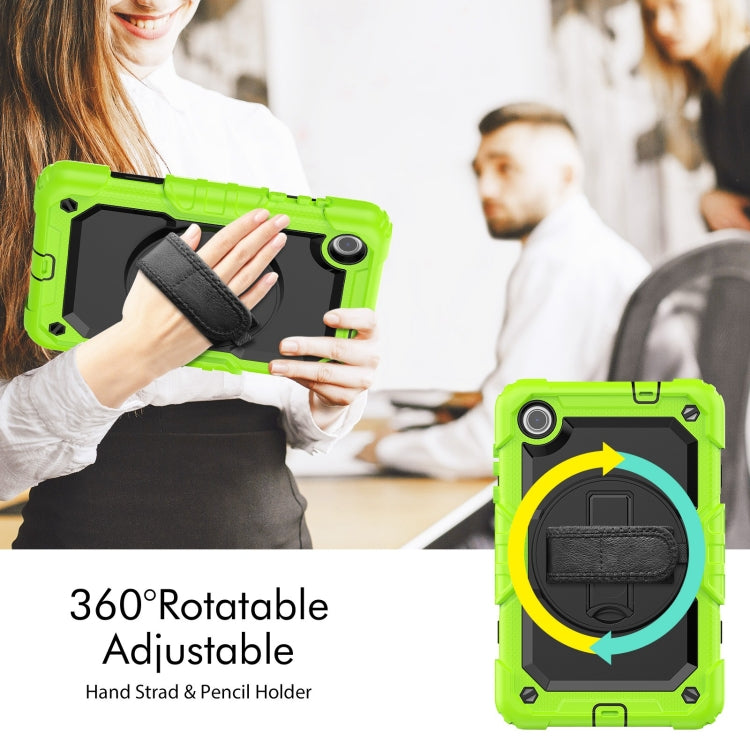 For Lenovo Tab M8 4th Gen Silicone Hybrid PC Tablet Case with Shoulder Strap(Yellow Green) - Lenovo by PMC TechLife | Online Shopping South Africa | PMC TechLife | Buy Now Pay Later Mobicred