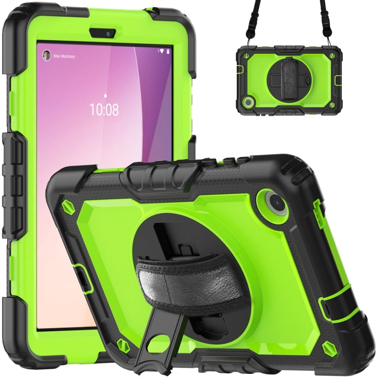For Lenovo Tab M8 4th Gen Silicone Hybrid PC Tablet Case with Shoulder Strap(Yellow Green PC) - Lenovo by PMC TechLife | Online Shopping South Africa | PMC TechLife | Buy Now Pay Later Mobicred