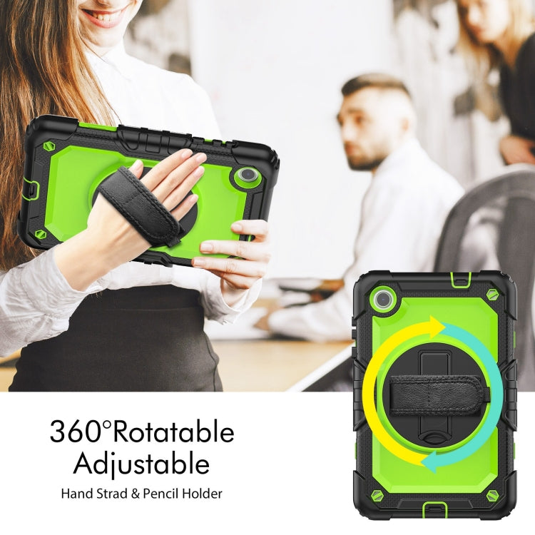 For Lenovo Tab M8 4th Gen Silicone Hybrid PC Tablet Case with Shoulder Strap(Yellow Green PC) - Lenovo by PMC TechLife | Online Shopping South Africa | PMC TechLife | Buy Now Pay Later Mobicred