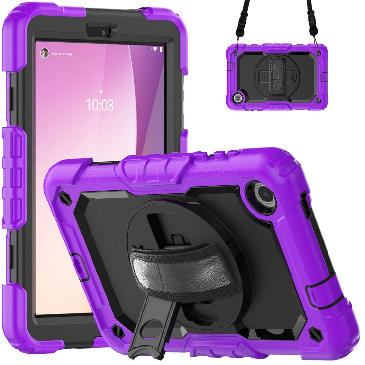 For Lenovo Tab M8 4th Gen Silicone Hybrid PC Tablet Case with Shoulder Strap(Purple) - Lenovo by PMC TechLife | Online Shopping South Africa | PMC TechLife | Buy Now Pay Later Mobicred