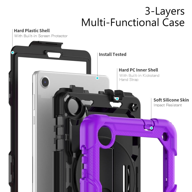 For Lenovo Tab M8 4th Gen Silicone Hybrid PC Tablet Case with Shoulder Strap(Purple) - Lenovo by PMC TechLife | Online Shopping South Africa | PMC TechLife | Buy Now Pay Later Mobicred