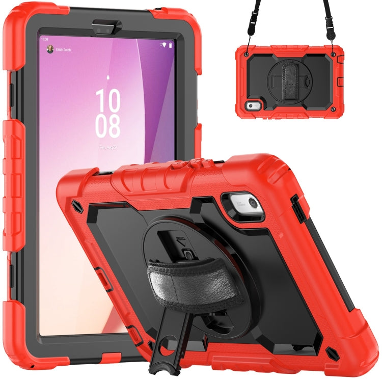 For Lenovo Tab M9 Silicone Hybrid PC Tablet Case with Shoulder Strap(Red) - Lenovo by PMC TechLife | Online Shopping South Africa | PMC TechLife | Buy Now Pay Later Mobicred