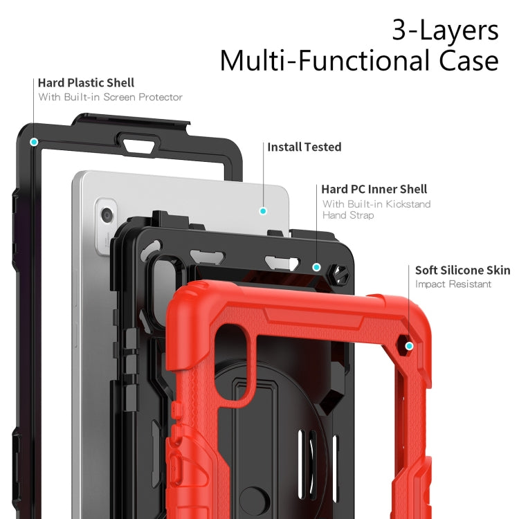 For Lenovo Tab M9 Silicone Hybrid PC Tablet Case with Shoulder Strap(Red) - Lenovo by PMC TechLife | Online Shopping South Africa | PMC TechLife | Buy Now Pay Later Mobicred