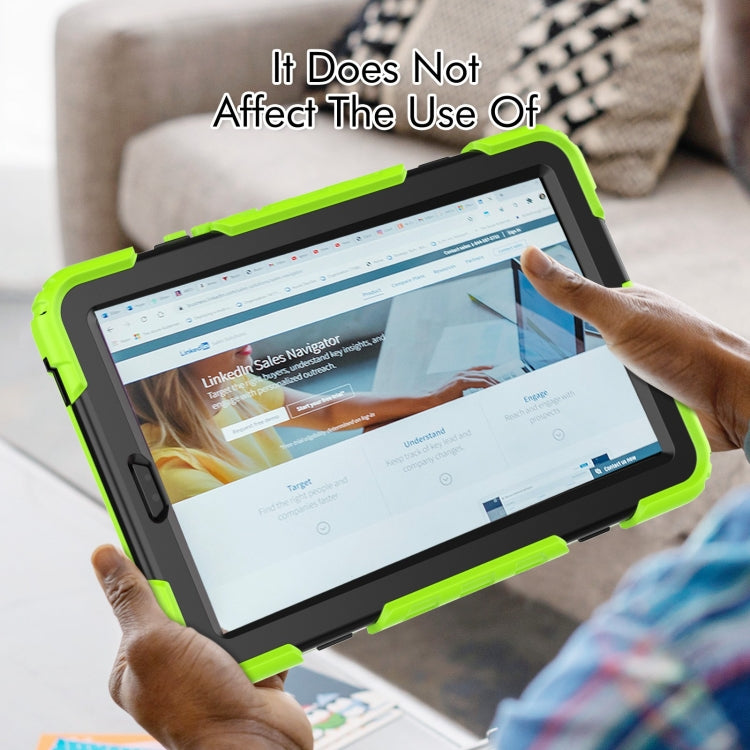 For Lenovo Tab M9 Silicone Hybrid PC Tablet Case with Shoulder Strap(Yellow Green) - Lenovo by PMC TechLife | Online Shopping South Africa | PMC TechLife | Buy Now Pay Later Mobicred