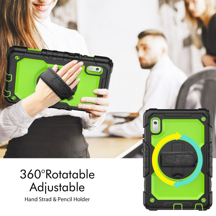 For Lenovo Tab M9 Silicone Hybrid PC Tablet Case with Shoulder Strap(Yellow Green PC) - Lenovo by PMC TechLife | Online Shopping South Africa | PMC TechLife | Buy Now Pay Later Mobicred