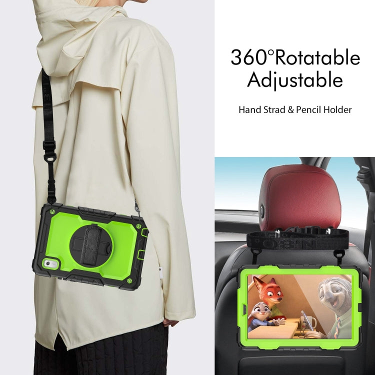 For Lenovo Tab M9 Silicone Hybrid PC Tablet Case with Shoulder Strap(Yellow Green PC) - Lenovo by PMC TechLife | Online Shopping South Africa | PMC TechLife | Buy Now Pay Later Mobicred