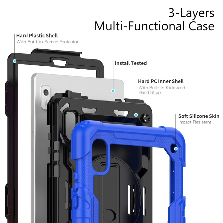 For Lenovo Tab M9 Silicone Hybrid PC Tablet Case with Shoulder Strap(Blue) - Lenovo by PMC TechLife | Online Shopping South Africa | PMC TechLife | Buy Now Pay Later Mobicred