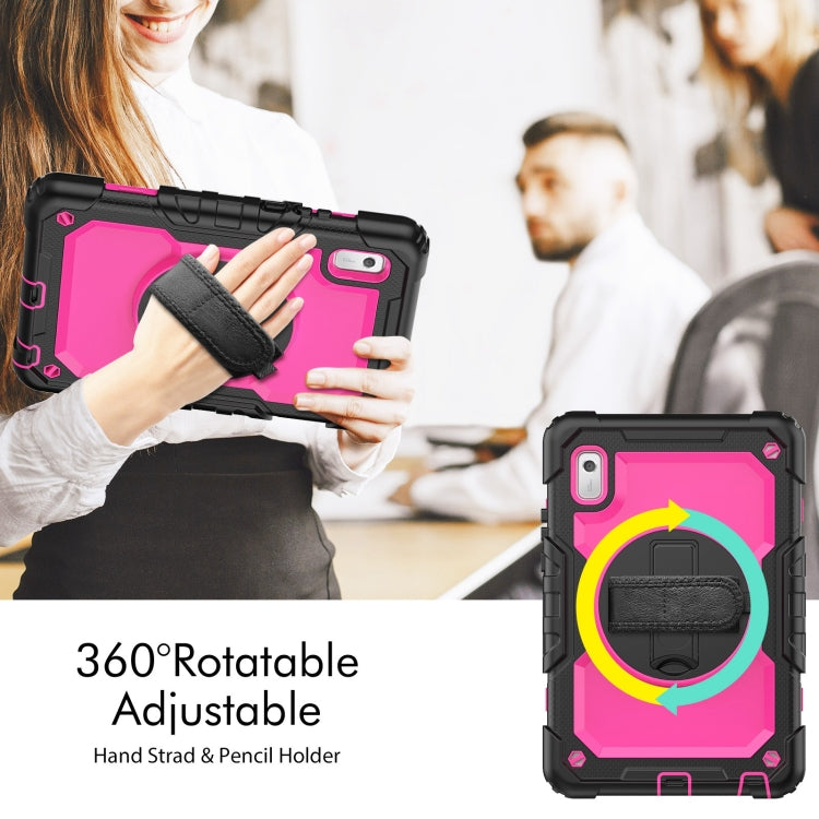 For Lenovo Tab M9 Silicone Hybrid PC Tablet Case with Shoulder Strap(Rose Red PC) - Lenovo by PMC TechLife | Online Shopping South Africa | PMC TechLife | Buy Now Pay Later Mobicred