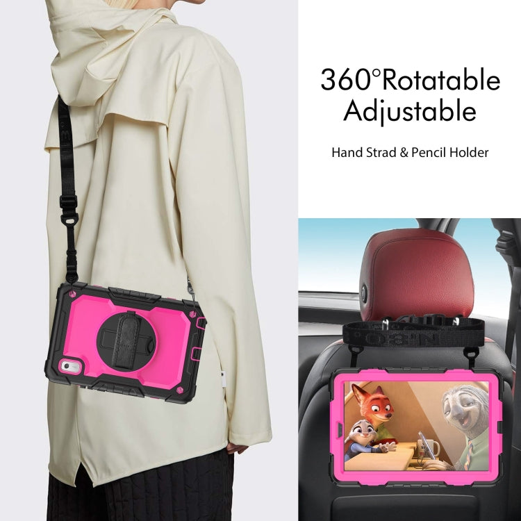 For Lenovo Tab M9 Silicone Hybrid PC Tablet Case with Shoulder Strap(Rose Red PC) - Lenovo by PMC TechLife | Online Shopping South Africa | PMC TechLife | Buy Now Pay Later Mobicred