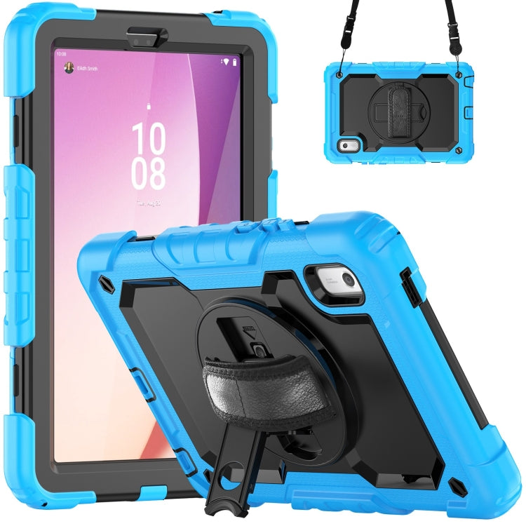 For Lenovo Tab M9 Silicone Hybrid PC Tablet Case with Shoulder Strap(Light Blue) - Lenovo by PMC TechLife | Online Shopping South Africa | PMC TechLife | Buy Now Pay Later Mobicred