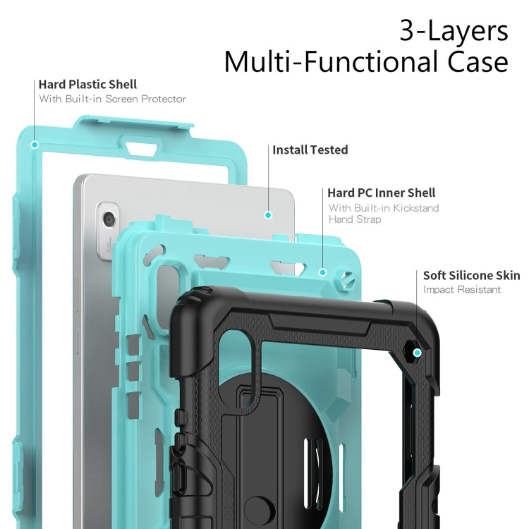 For Lenovo Tab M9 Silicone Hybrid PC Tablet Case with Shoulder Strap(Light Blue PC) - Lenovo by PMC TechLife | Online Shopping South Africa | PMC TechLife | Buy Now Pay Later Mobicred