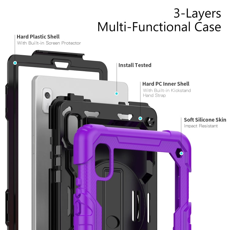 For Lenovo Tab M9 Silicone Hybrid PC Tablet Case with Shoulder Strap(Purple) - Lenovo by PMC TechLife | Online Shopping South Africa | PMC TechLife | Buy Now Pay Later Mobicred