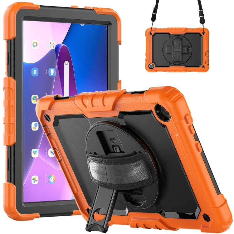 For Lenovo Tab M10 10.1 Gen 3rd Silicone Hybrid PC Tablet Case with Shoulder Strap(Orange) - free shipping - PMC TechLife - Order now!