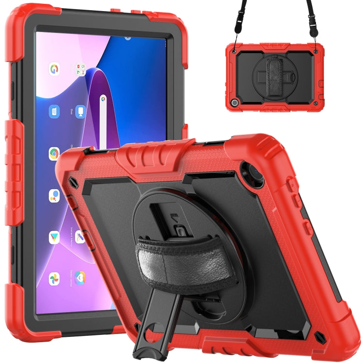 For Lenovo Tab M10 10.1 Gen 3rd Silicone Hybrid PC Tablet Case with Shoulder Strap(Red) - Lenovo by PMC TechLife | Online Shopping South Africa | PMC TechLife | Buy Now Pay Later Mobicred