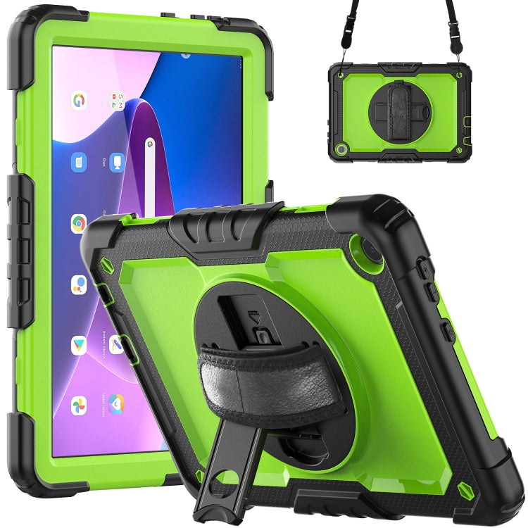 For Lenovo Tab M10 10.1 Gen 3rd Silicone Hybrid PC Tablet Case with Shoulder Strap(Yellow Green PC) - Lenovo by PMC TechLife | Online Shopping South Africa | PMC TechLife | Buy Now Pay Later Mobicred