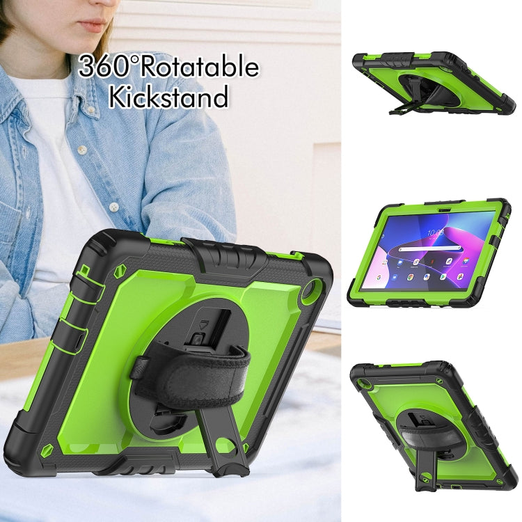 For Lenovo Tab M10 10.1 Gen 3rd Silicone Hybrid PC Tablet Case with Shoulder Strap(Yellow Green PC) - Lenovo by PMC TechLife | Online Shopping South Africa | PMC TechLife | Buy Now Pay Later Mobicred