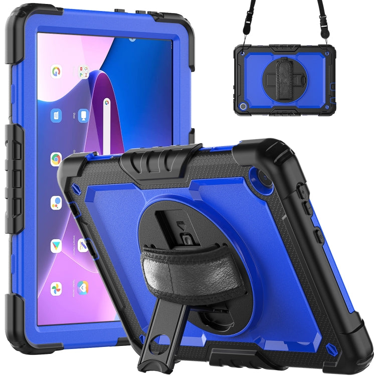 For Lenovo Tab M10 10.1 Gen 3rd Silicone Hybrid PC Tablet Case with Shoulder Strap(Blue PC) - Lenovo by PMC TechLife | Online Shopping South Africa | PMC TechLife | Buy Now Pay Later Mobicred