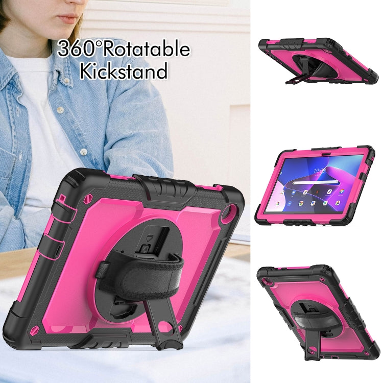 For Lenovo Tab M10 10.1 Gen 3rd Silicone Hybrid PC Tablet Case with Shoulder Strap(Rose Red PC) - Lenovo by PMC TechLife | Online Shopping South Africa | PMC TechLife | Buy Now Pay Later Mobicred