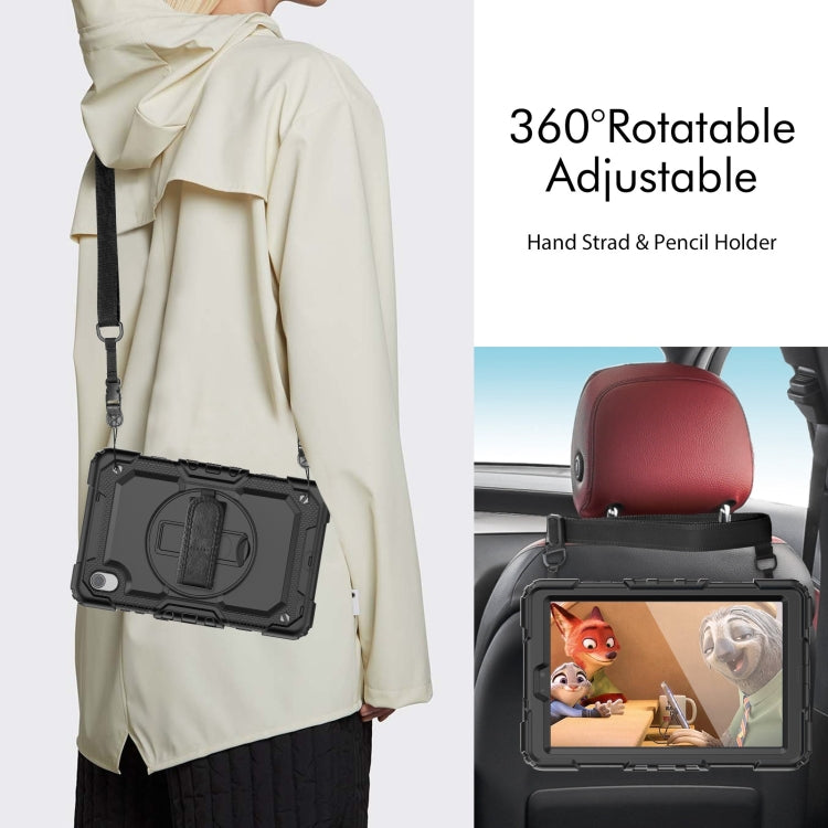 For Lenovo Tab M8 HD 2020/2019 Silicone Hybrid PC Tablet Case with Shoulder Strap(Black) - Lenovo by PMC TechLife | Online Shopping South Africa | PMC TechLife | Buy Now Pay Later Mobicred