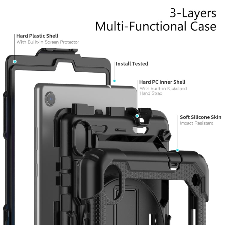 For Lenovo Tab M8 HD 2020/2019 Silicone Hybrid PC Tablet Case with Shoulder Strap(Black) - Lenovo by PMC TechLife | Online Shopping South Africa | PMC TechLife | Buy Now Pay Later Mobicred