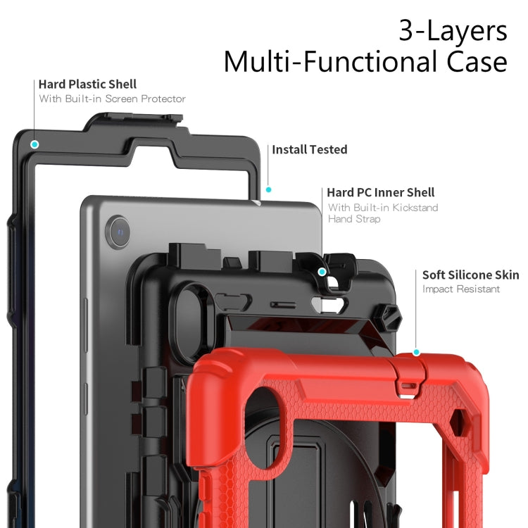 For Lenovo Tab M8 HD 2020/2019 Silicone Hybrid PC Tablet Case with Shoulder Strap(Red) - Lenovo by PMC TechLife | Online Shopping South Africa | PMC TechLife | Buy Now Pay Later Mobicred