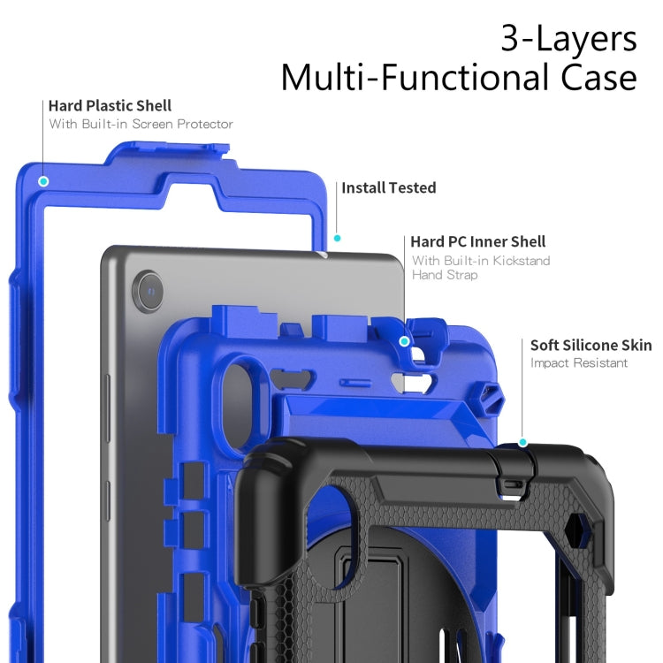 For Lenovo Tab M8 HD 2020/2019 Silicone Hybrid PC Tablet Case with Shoulder Strap(Blue PC) - Lenovo by PMC TechLife | Online Shopping South Africa | PMC TechLife | Buy Now Pay Later Mobicred