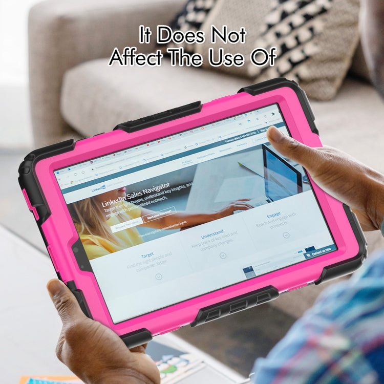 For Lenovo Tab M8 HD 2020/2019 Silicone Hybrid PC Tablet Case with Shoulder Strap(Rose Red PC) - Lenovo by PMC TechLife | Online Shopping South Africa | PMC TechLife | Buy Now Pay Later Mobicred