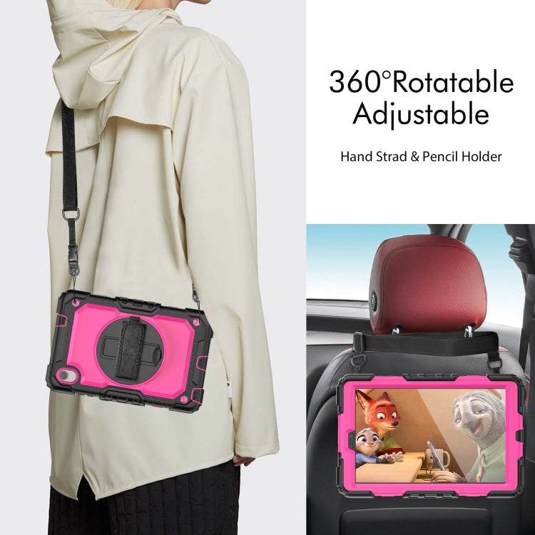 For Lenovo Tab M8 HD 2020/2019 Silicone Hybrid PC Tablet Case with Shoulder Strap(Rose Red PC) - Lenovo by PMC TechLife | Online Shopping South Africa | PMC TechLife | Buy Now Pay Later Mobicred