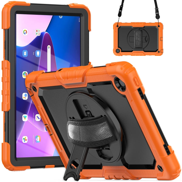 For Lenovo Tab M10 Plus 10.6 Gen 3rd Silicone Hybrid PC Tablet Case with Shoulder Strap(Orange) - Lenovo by PMC TechLife | Online Shopping South Africa | PMC TechLife | Buy Now Pay Later Mobicred