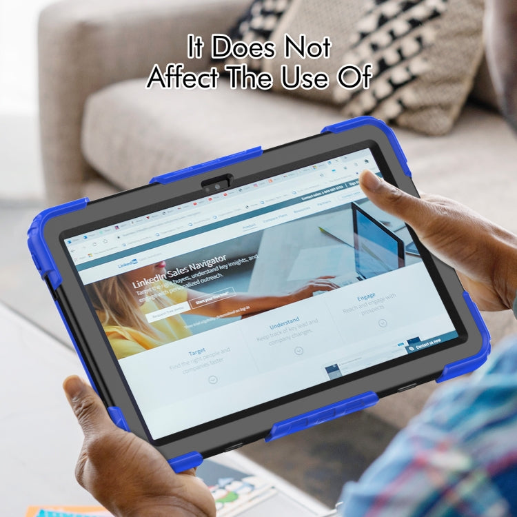 For Lenovo Tab M10 Plus 10.6 Gen 3rd Silicone Hybrid PC Tablet Case with Shoulder Strap(Blue) - Lenovo by PMC TechLife | Online Shopping South Africa | PMC TechLife | Buy Now Pay Later Mobicred