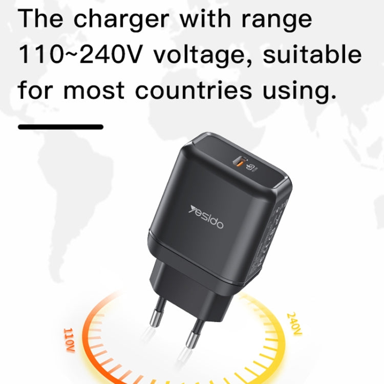 Yesido YC-29 PD 25W Type-C Port Fast Charger(EU Plug) - USB Charger by Yesido | Online Shopping South Africa | PMC TechLife | Buy Now Pay Later Mobicred