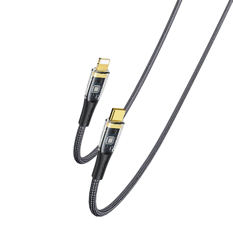 YESIDO CA101 PD 20W USB-C / Type-C to 8 Pin Braided Charging Data Cable, Length:1.2m(Black) - free shipping - PMC Jewellery - Order now!