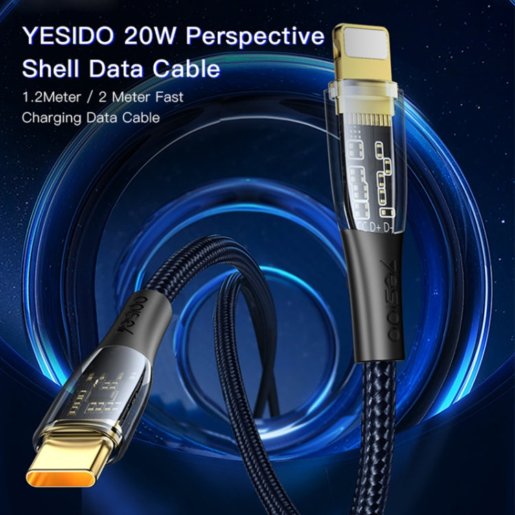 YESIDO CA101 PD 20W USB-C / Type-C to 8 Pin Braided Charging Data Cable, Length:1.2m(Black) - free shipping - PMC Jewellery - Order now!