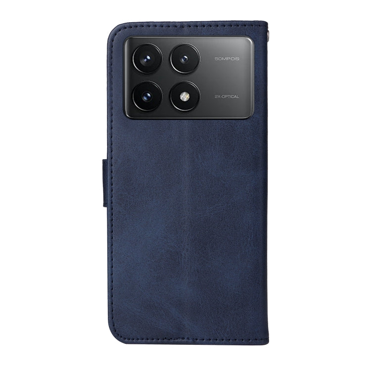 For Xiaomi Redmi K70 / K70 Pro Classic Calf Texture Flip Leather Phone Case(Blue) - Xiaomi Cases by PMC Jewellery | Online Shopping South Africa | PMC Jewellery | Buy Now Pay Later Mobicred