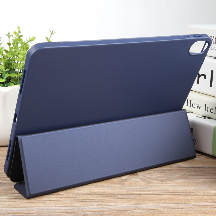 For iPad 10.9 2022 / Air 5 / Air 4 GEBEI 3-folding Holder Shockproof Flip Leather Tablet Case(Dark Blue) - free shipping - PMc TechLife - Order now!