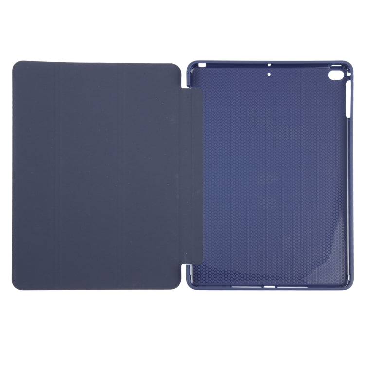 For iPad 9.7 2018 & 2017 / Air / Air2 GEBEI 3-folding Holder Shockproof Flip Leather Tablet Case(Dark Blue) - free shipping - PMc TechLife - Order now!