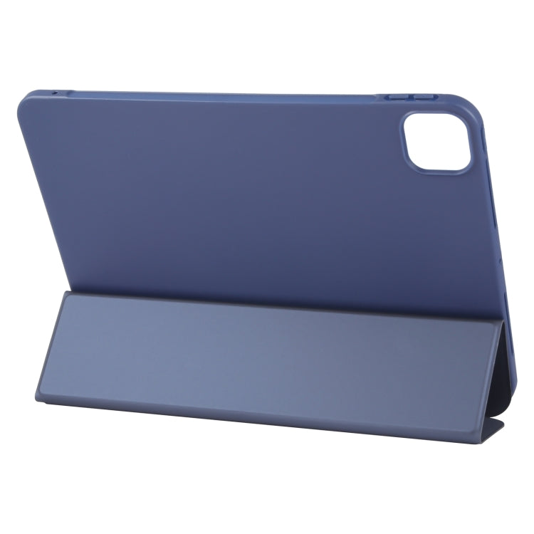 For iPad Air 13 2025 / 2024 GEBEI 3-folding Holder Shockproof Flip Leather Tablet Case(Dark Blue) - iPad Air 13 2025 / 2024 Cases by GEBEI | Online Shopping South Africa | PMC TechLife | Buy Now Pay Later Mobicred