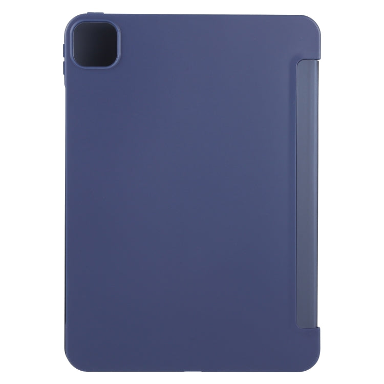 For iPad Pro 13 2024 GEBEI 3-folding Holder Shockproof Flip Leather Tablet Case(Dark Blue) - iPad Pro 13 2024 Cases by GEBEI | Online Shopping South Africa | PMC TechLife | Buy Now Pay Later Mobicred