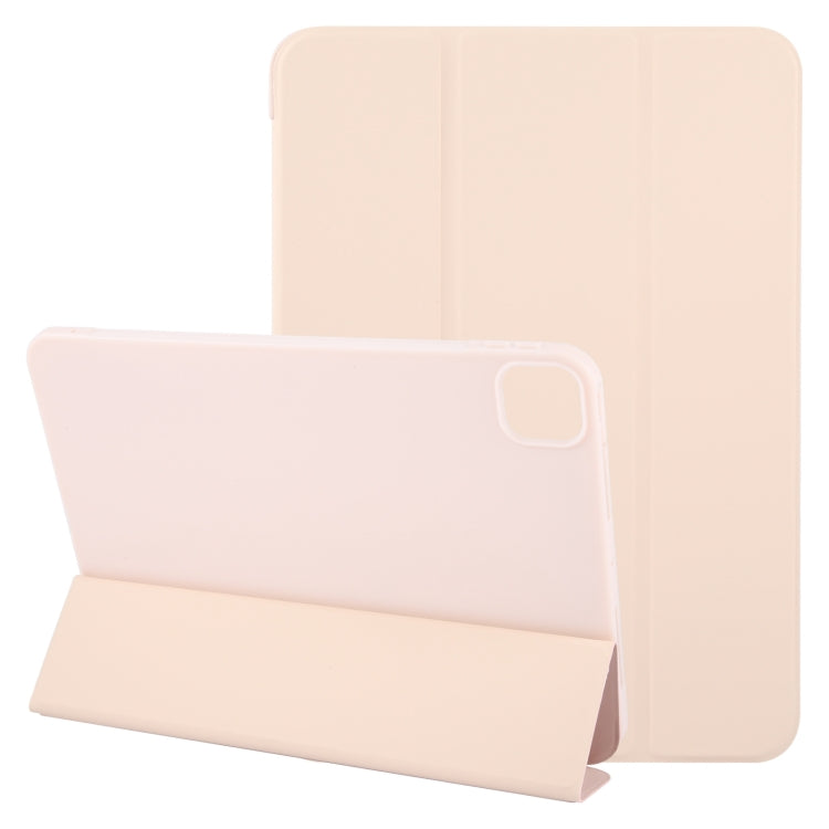 For iPad Pro 13 2024 GEBEI 3-folding Holder Shockproof Flip Leather Tablet Case(Pink) - iPad Pro 13 2024 Cases by GEBEI | Online Shopping South Africa | PMC TechLife | Buy Now Pay Later Mobicred