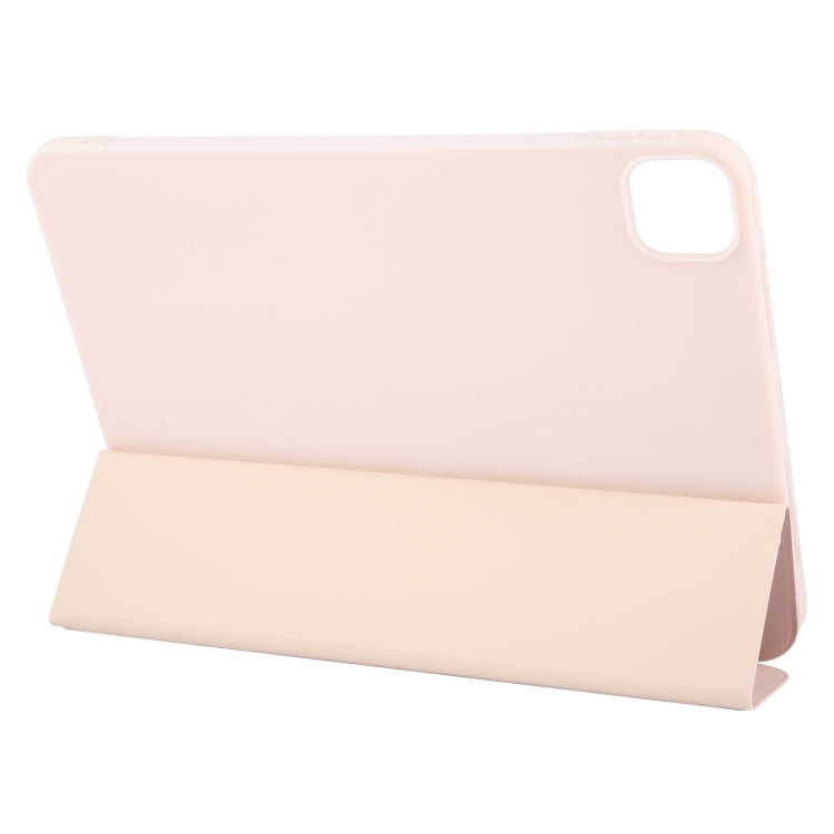 For iPad Pro 13 2024 GEBEI 3-folding Holder Shockproof Flip Leather Tablet Case(Pink) - iPad Pro 13 2024 Cases by GEBEI | Online Shopping South Africa | PMC TechLife | Buy Now Pay Later Mobicred
